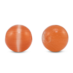 Glaskralen 6 mm Cat's eye Orange