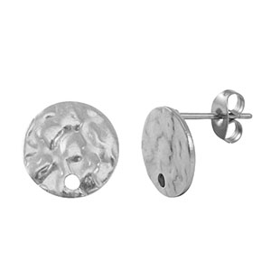 Oorbellen van Stainless steel Roestvrij staal (RVS) oorstekers Silver