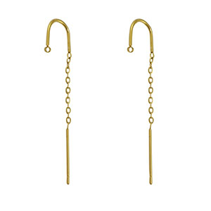 Oorbellen van Stainless steel Roestvrij staal (RVS) met oogje Gold