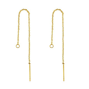Oorbellen van Stainless steel Roestvrij staal (RVS) oorstekers Gold