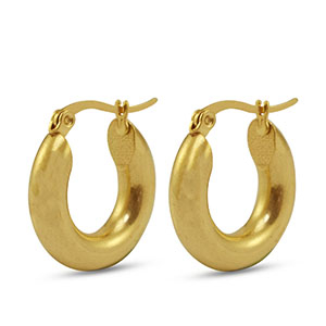 Oorbellen van Stainless steel Roestvrij staal (RVS) creolen 20mm Gold