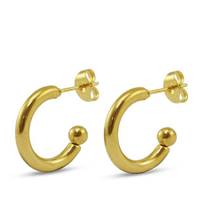 Oorbellen van Stainless steel Roestvrij staal (RVS) oorstekers Gold