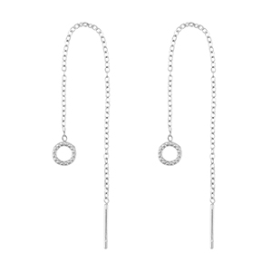 Oorbellen van Stainless steel Roestvrij staal (RVS) round Silver