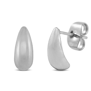 Oorbellen / oorstekers van Stainless steel Roestvrij staal (RVS) drop Silver