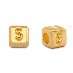 Metaal letterkralen DQ S Goud (nikkelvrij)