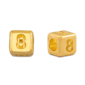 Metaal letterkralen DQ 8 Goud (nikkelvrij)