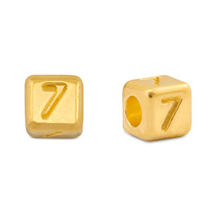 Metaal letterkralen DQ 7 Goud (nikkelvrij)