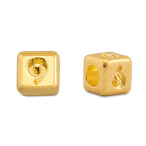 Metaal letterkralen DQ 6/9 Goud (nikkelvrij)