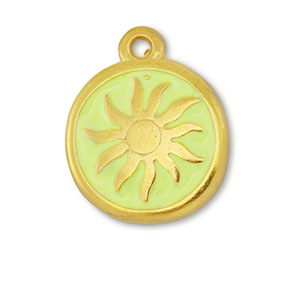 Metaal bedels DQ sun Goud-lime yellow (nikkelvrij)