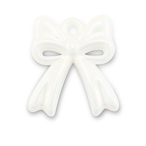 Acryl bedels bow White-pearl shine coating