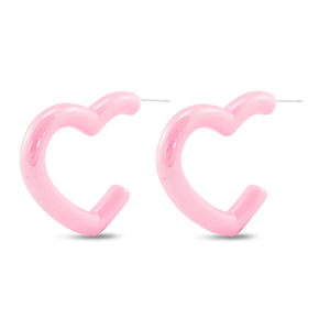 Musthave oorbellen heart Light pink-pearl shine coating