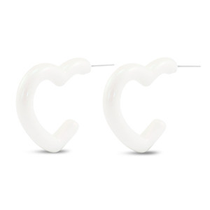 Musthave oorbellen heart White-pearl shine coating