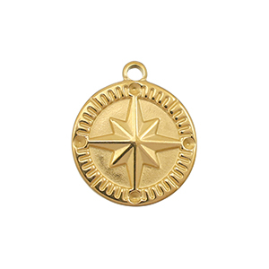Bedels van Stainless steel Roestvrij staal (RVS) compass Gold