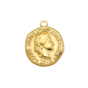 Bedels van Stainless steel Roestvrij staal (RVS) coin Gold