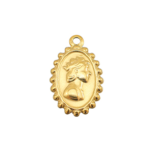 Bedels van Stainless steel Roestvrij staal (RVS) woman with crown Gold