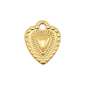 Bedels van Stainless steel Roestvrij staal (RVS) heart Gold