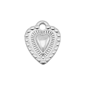 Bedels van Stainless steel Roestvrij staal (RVS) heart Silver