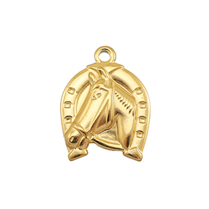Bedels van Stainless steel Roestvrij staal (RVS) horse Gold