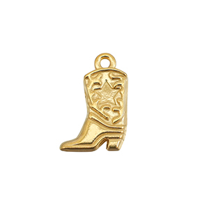 Bedels van Stainless steel Roestvrij staal (RVS) cowboy boot Gold
