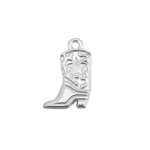 Bedels van Stainless steel Roestvrij staal (RVS) cowboy boot Silver