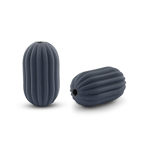 Acryl kralen oval Anthracite