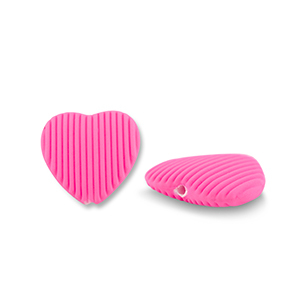 Acryl kralen heart Fuchsia pink
