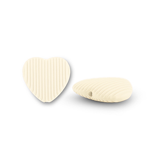 Acryl kralen heart Off white