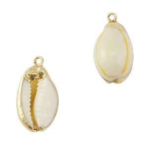 Schelp hanger special Kauri Cream yellow-gold