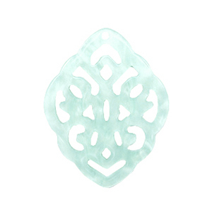 Hangers van resin ruit barok Bleached aqua