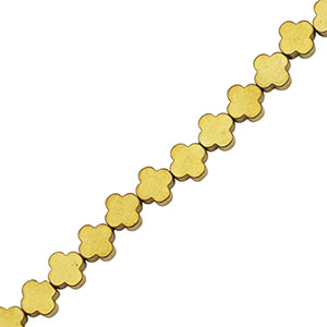 Kralen van hematite klaver 4mm Gold