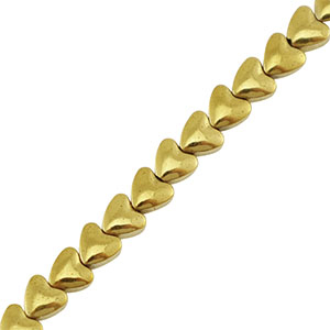 Kralen van hematite hart 4mm Gold