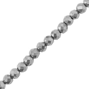 Kralen van hematite rond 3mm facet geslepen Silver