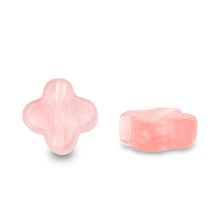 Kralen natuursteen  clover Pink transparent