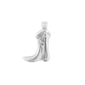 Bedels van Stainless steel Roestvrij staal (RVS) cowboy boot Silver