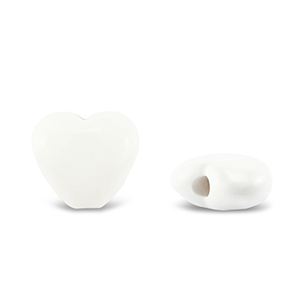 Acryl kralen heart White