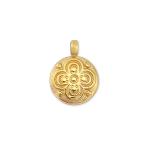 Bedels van Stainless steel Roestvrij staal (RVS) round with clover Gold