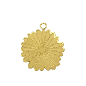 Roestvrij stalen (RVS) Stainless steel bedel flower Gold / White