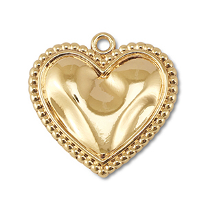 Metaal bedels heart Gold
