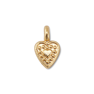 Metaal bedels heart Gold