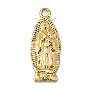 Metaal bedels praying woman Gold