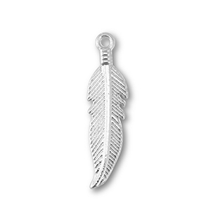 Metaal bedels feather Silver