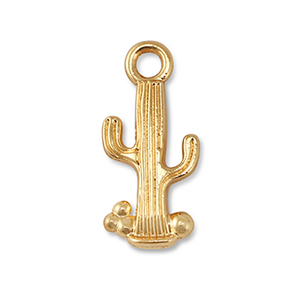 Metaal bedels cactus Gold