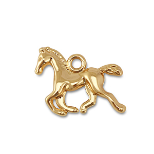 Metaal bedels running horse Gold
