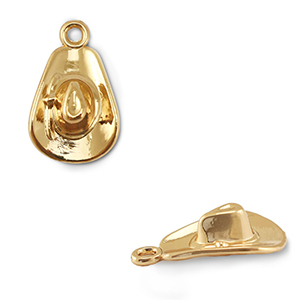 Metaal bedels cowboy hat Gold