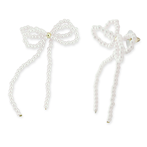 Musthave oorbellen/oorstekers kralen strik White-gold