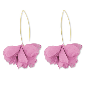 Musthave oorbellen chiffon bloem Mauve pink-gold