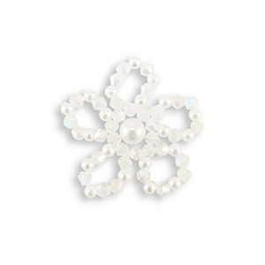 Statement hangers top faceted beads & pearl flower Pearl white-transparent