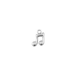 Bedels van Stainless steel Roestvrij staal (RVS) musical note Silver