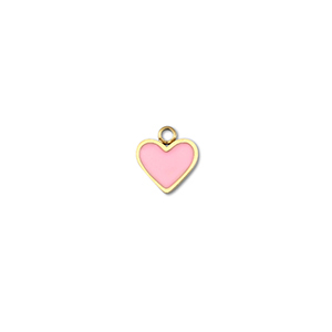 Bedels van Stainless steel Roestvrij staal (RVS) heart Gold-pink
