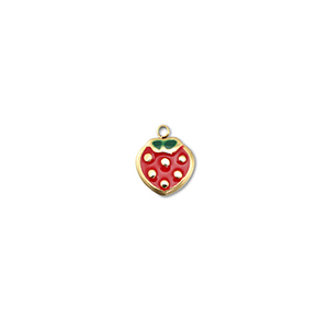 Bedels van Stainless steel Roestvrij staal (RVS) strawberry Gold-red-green